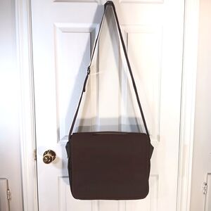 Targus Brown Canvas Laptop Bag Messenger Adjustable Strap Unisex
